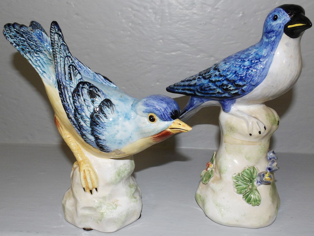 Pair Italian Painted Porcelain Birds (1 of 3)