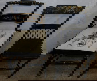 Two Antique Painted Hitchcock Side Chairs