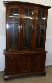 Cherry Two Part Glass Door China Cabinet By Willett