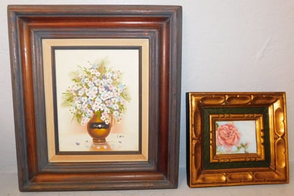 Two Framed Oil On Board Still Life