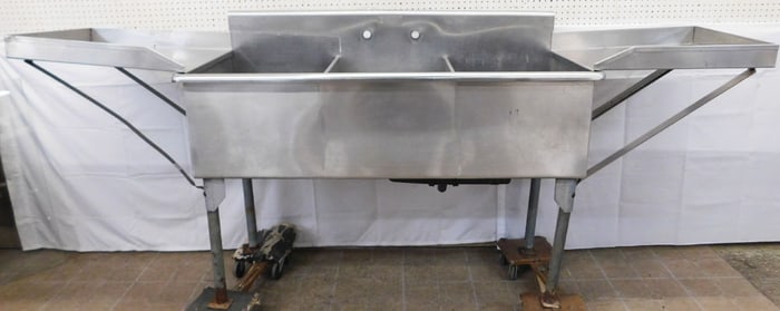 Stainless Steel Three Compartment Commercial Sink - Montgomery Greene Inc - Raleigh NC