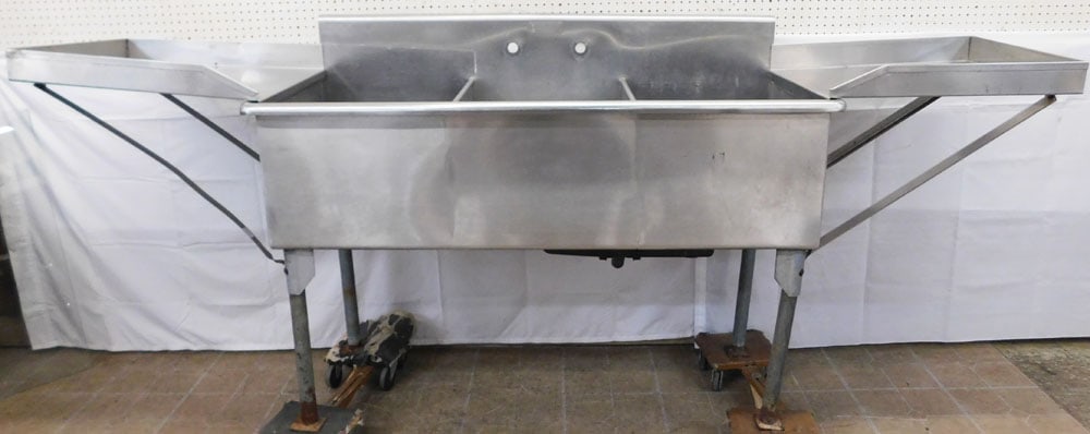 Stainless Steel Three Compartment Commercial Sink - Montgomery Greene Inc - Raleigh NC (1 of 7)