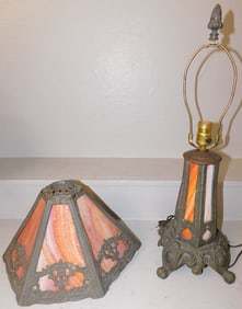 Antique Slag Glass Lamp