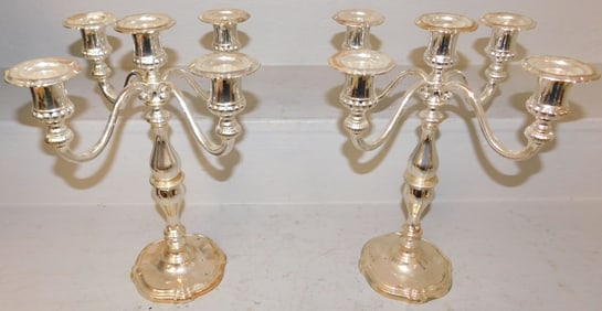 Pair Silver Plate Candelabras