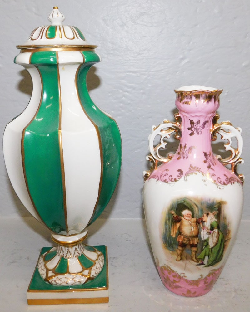 Hand Painted Porcelain Austrian Vase & Capodimonte Urn (1 of 5)