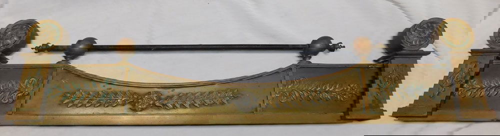Antique Brass Fireplace Fender (1 of 5)
