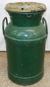 Antique Painted Metal Milk Can
