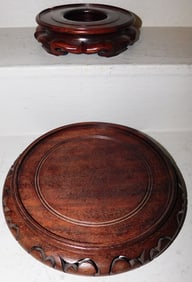 Two Oriental Teak Wood Stands