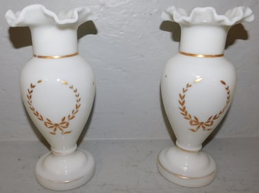 Pair Bristol Glass Vases
