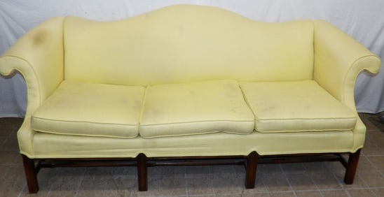 Upholstered Camel Back Sofa