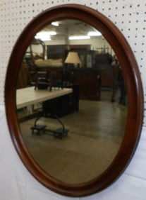 Framed Cherry Oval Mirror