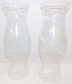 Pair Glass Hurricane Shades