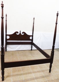 Mahogany Four Post Full Size Bed With Rails