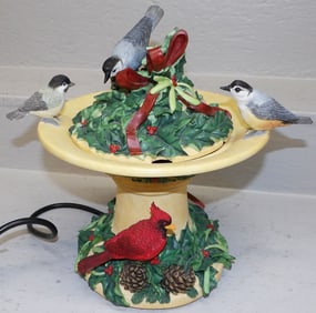 Painted Resin Bird Water Fountain By Lenox