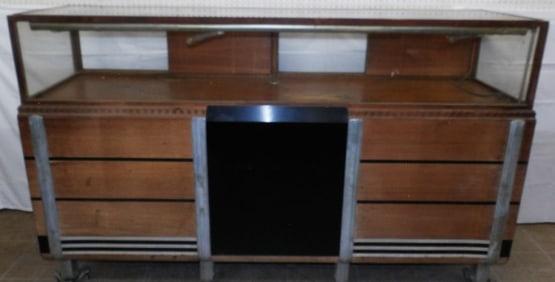 Antique Walnut & Glass Country Store Showcase