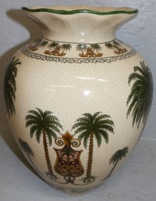 Crackleware Palm Beach Motif Vase