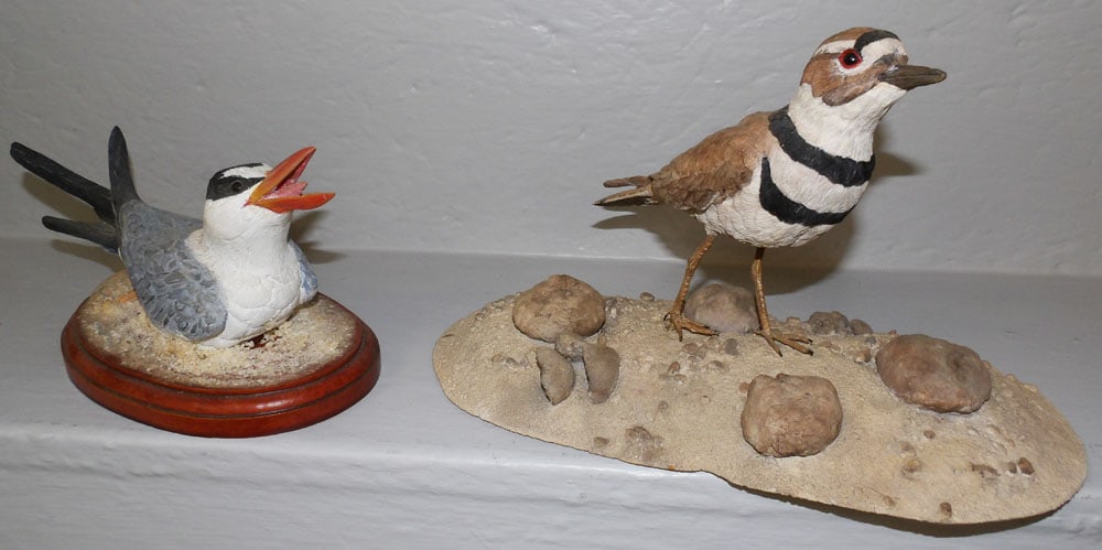 Two Carved Wood Shore Birds - Artist Signed (1 of 5)
