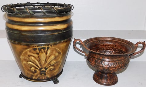 Two Painted Metal Jardinières