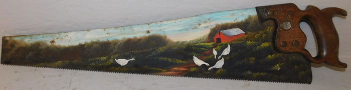 Antique Painted Hand Saw