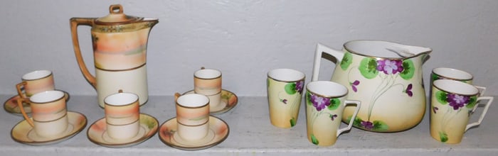 Hand Painted Porcelain Lemonade & Chocolate Set By Nippon