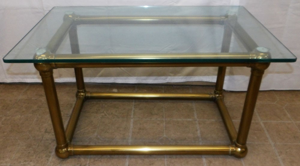 Brass Glass Top End Table (1 of 3)