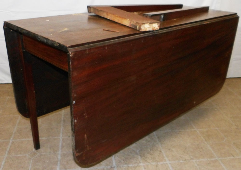 19th C Mahogany Dining Table - As Is: 19th C Mahogany Dining Table - As Is. 29 1/2" H 52" W 22 1/4" D ALL DESCRIPTIONS AND ANY CONDITION STATEMENT GIVEN BY LANGSTON AUCTION GALLERY ARE STRICTLY OPINIONS AND LANGSTON'S SHALL HAVE NO RESPON