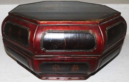 Oriental Painted Wood Box