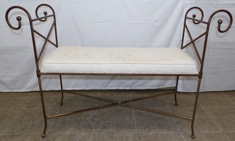 Painted Wrought Iron Window Bench