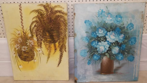 Two Framed Oil On Canvas Still Life