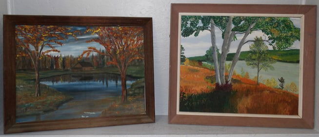 Two Framed Oil On Boards