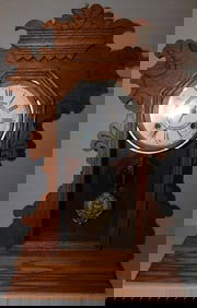 Antique Oak Ginger Bread Clock By Ansonia