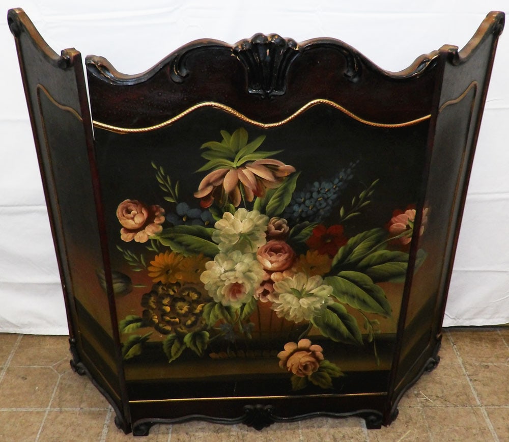 Painted Folding Fire Screen (1 of 8)