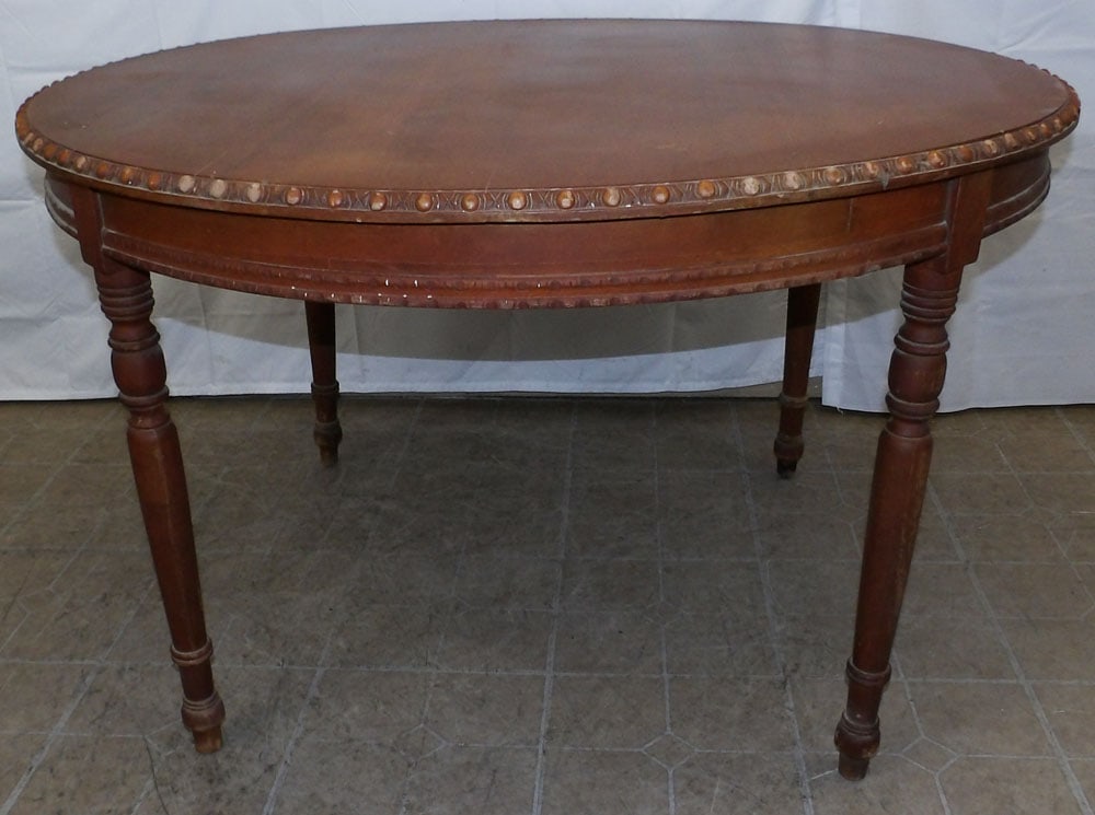Antique Mahogany Round Dining Table (1 of 3)