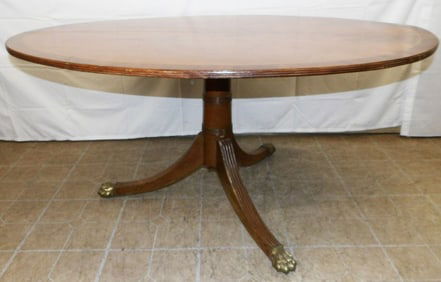 19th C Mahogany Banded Top Center Table