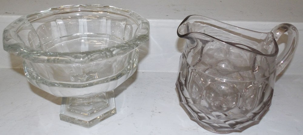Antique Glass Pitcher & Compote (1 of 4)