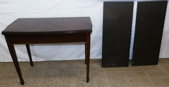 Mahogany Fold Over Top Dining Table With Two Leaves
