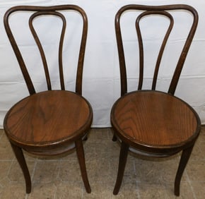 Pair Bent Wood Side Chairs