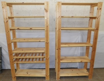 Pair Pine Book Shelves