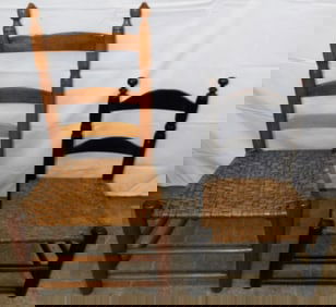 Two Antique Ladder Back Chairs