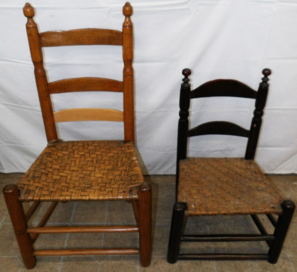 Two Antique Ladder Back Chairs (1 of 5)