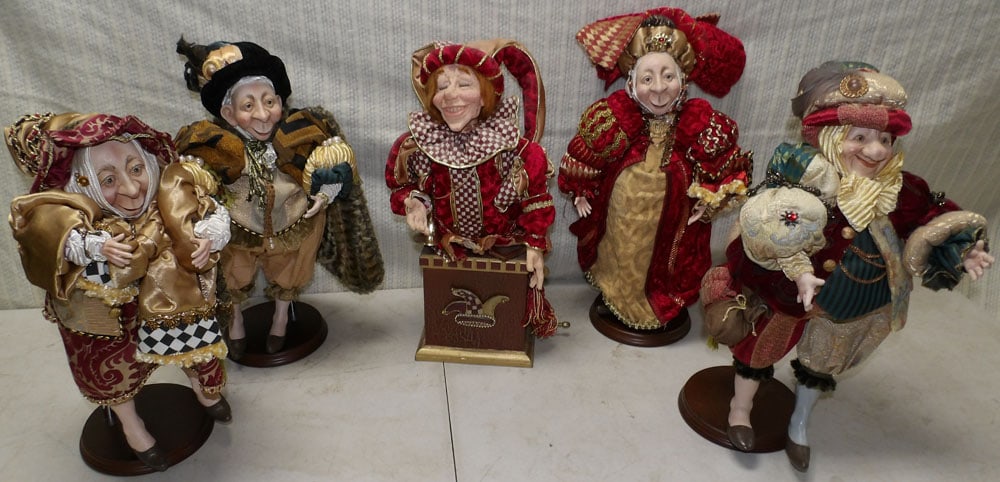 Lot Five Jester Dolls (1 of 3)