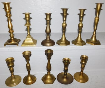 Lot Brass Candlesticks
