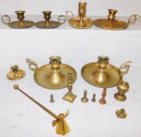 Lot Brass Candlesticks