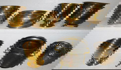 Lot Brass Jardinières