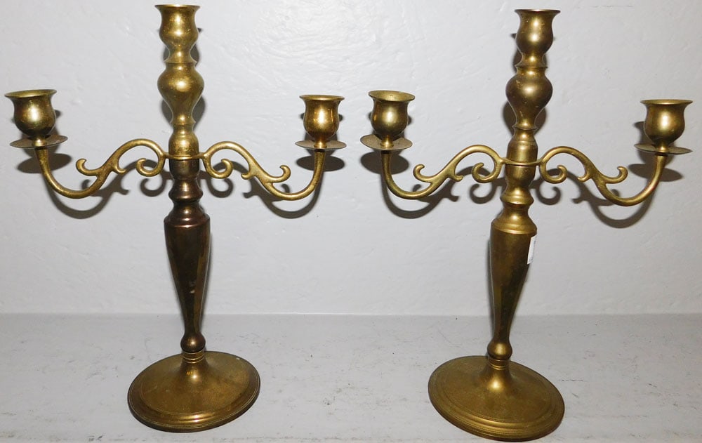 Pair Brass Candelabras (1 of 2)
