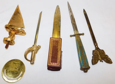Lot Brass & Metal Letter Openers