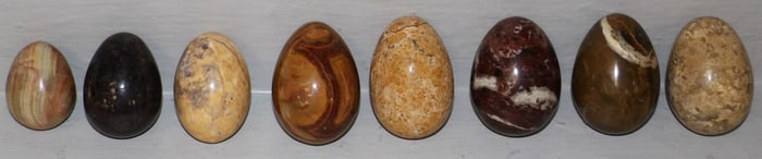 Lot of Eight Stone Polished Eggs
