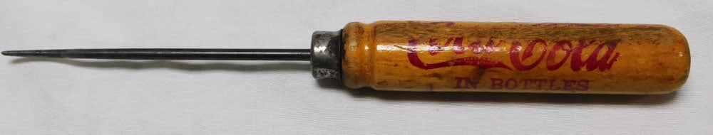 Coca Cola Advertising Wood Handle Ice Pic: Coca Cola Advertising Wood Handle Ice Pic. 8 1/4" Long ALL DESCRIPTIONS AND ANY CONDITION STATEMENT GIVEN BY LANGSTON AUCTION GALLERY ARE STRICTLY OPINIONS AND LANGSTON'S SHALL HAVE NO RESPONSIBILITY 
