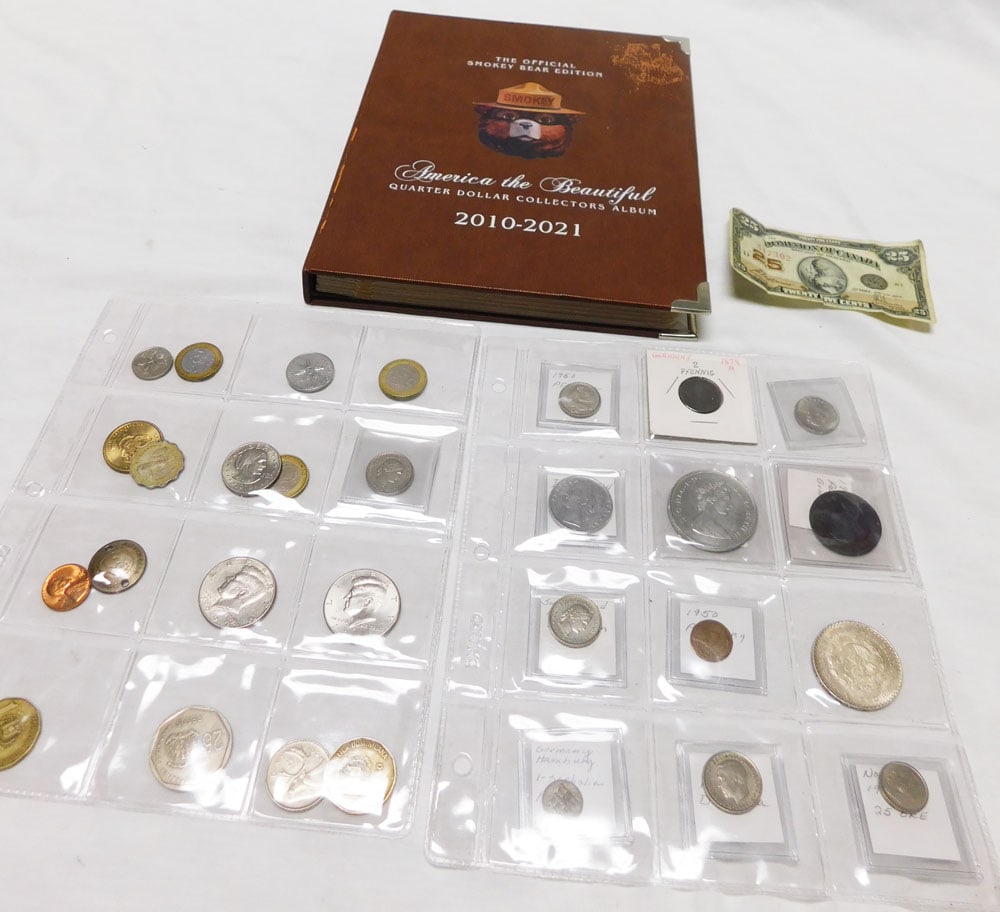 Assortment Of Foreign Coins and US Coins (1 of 7)
