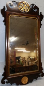 Antique Mahogany Framed Bevel Edge Mirror